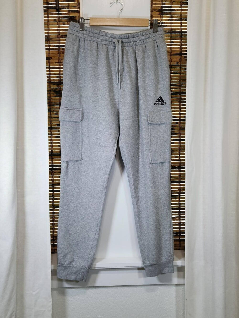 Level Up Your Loungewear: Adidas Fleece Cargo Joggers 🔥 Size Large